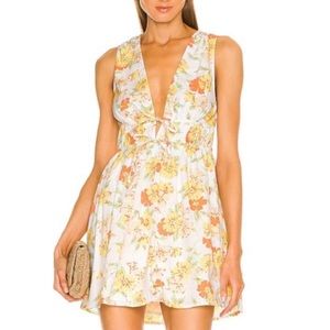 Faithfull the Brand Floral Dress - White and Orange